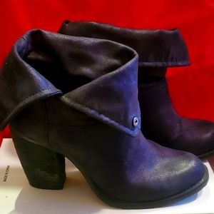 Sbica Chord Fold Over Suede Booties
